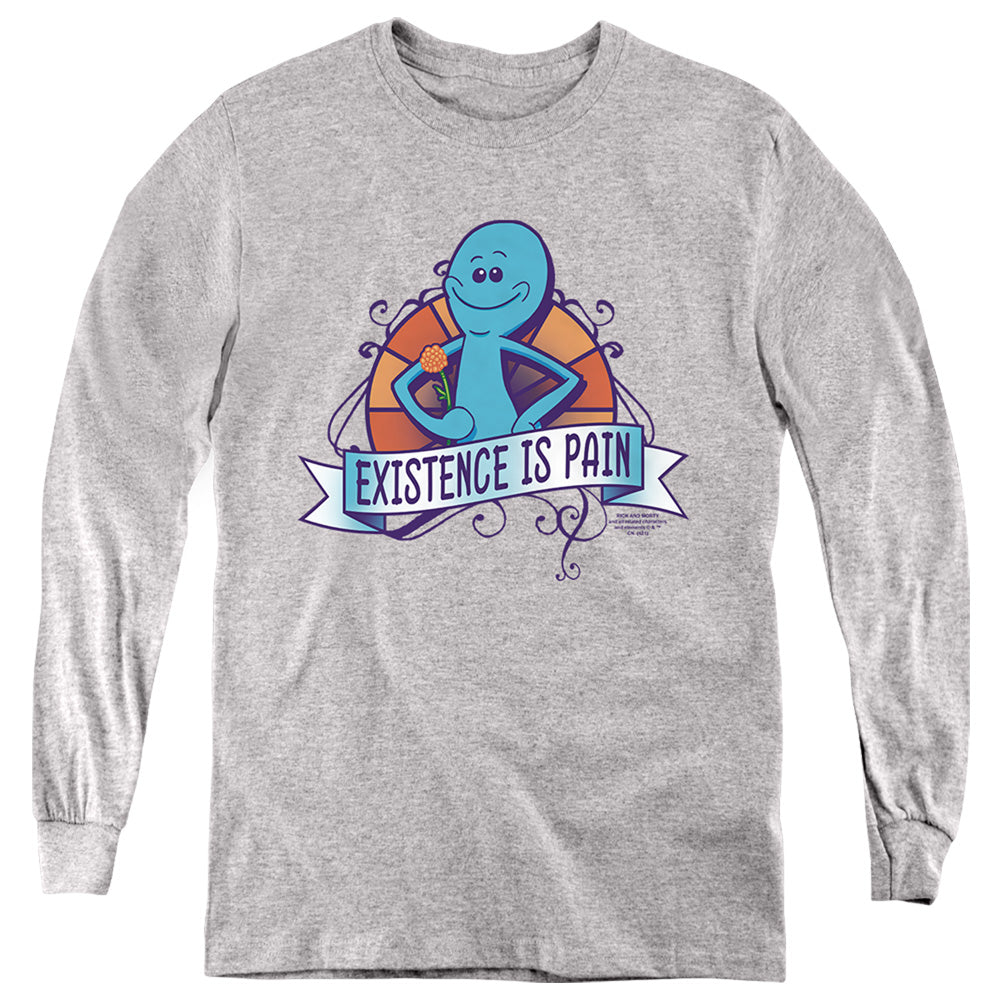 RICK AND MORTY : EXISTENCE IS PAIN L\S YOUTH Athletic Heather LG