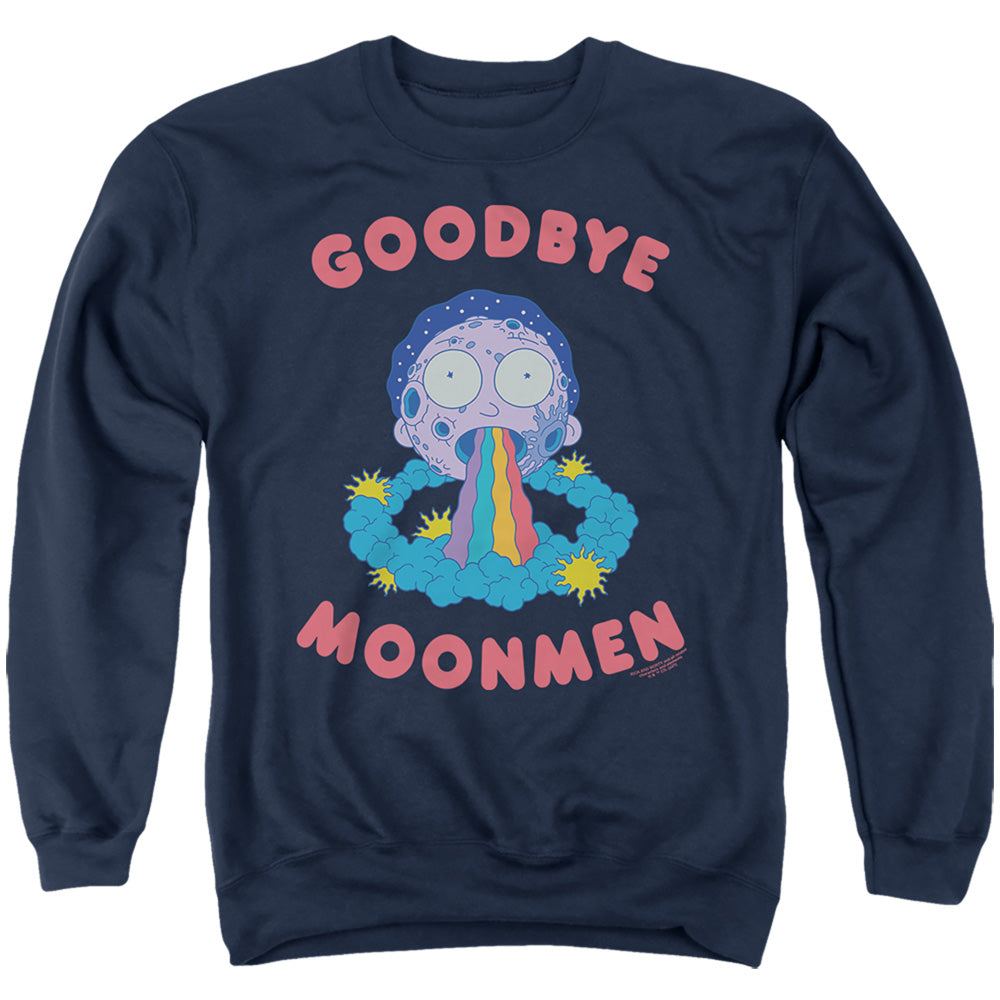 RICK AND MORTY : GOODBYE MOONMEN ADULT CREW SWEAT Navy 2X