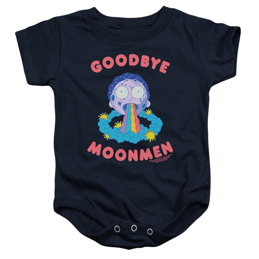 RICK AND MORTY : GOODBYE MOONMEN INFANT SNAPSUIT Navy LG (18 Mo)