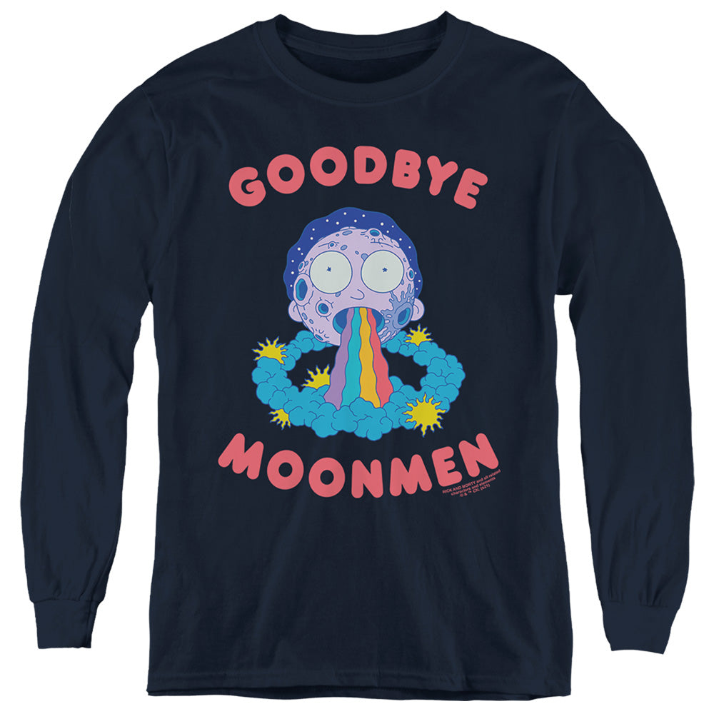 RICK AND MORTY : GOODBYE MOONMEN L\S YOUTH Navy LG