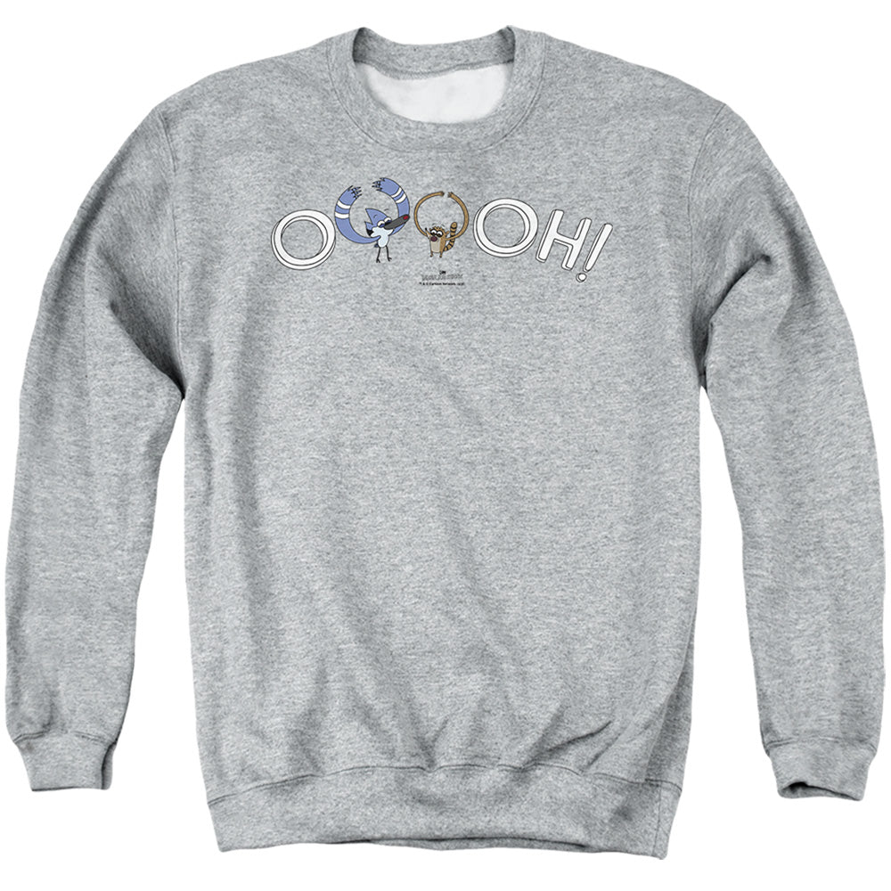 REGULAR SHOW : OOOOH ADULT CREW NECK SWEATSHIRT Athletic Heather 3X