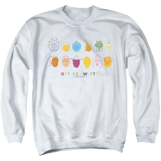 RICK AND MORTY : GET SCHWIFTY ADULT CREW SWEAT White 2X