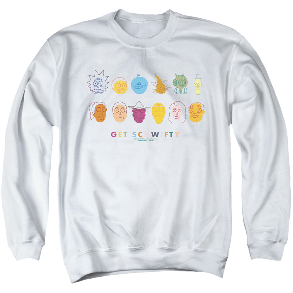 RICK AND MORTY : GET SCHWIFTY ADULT CREW SWEAT White XL