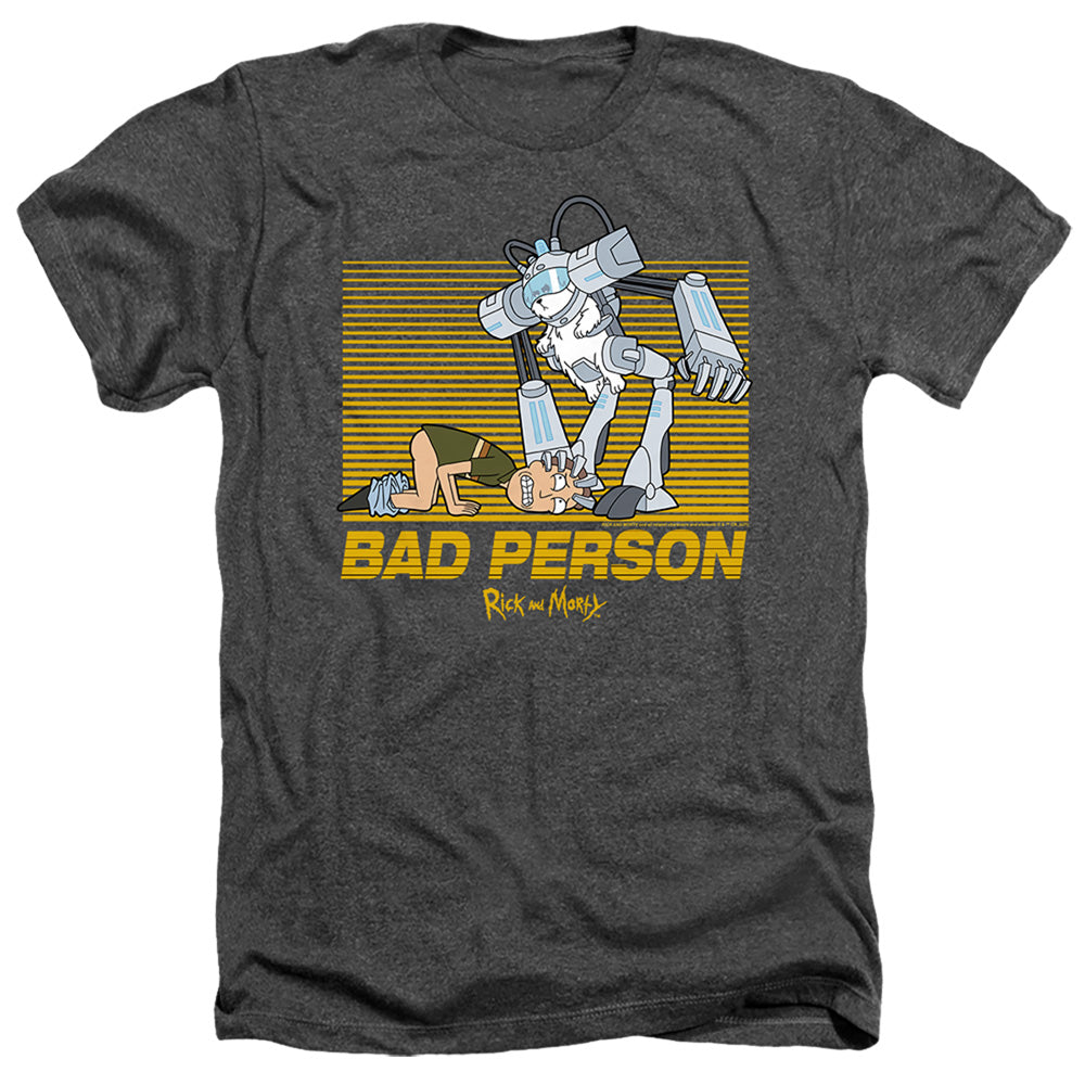 RICK AND MORTY : BAD PERSON ADULT HEATHER Black 2X