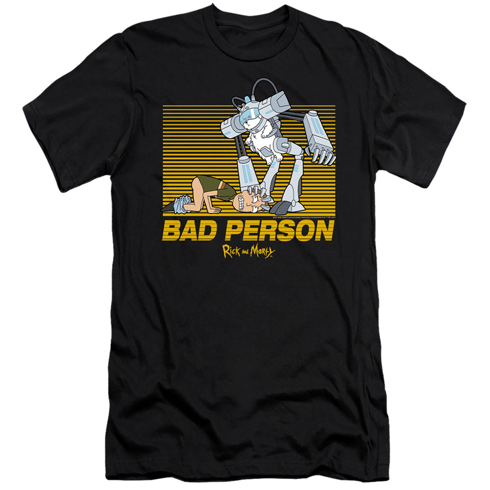 RICK AND MORTY : BAD PERSON  PREMIUM CANVAS ADULT SLIM FIT 30\1 Black 2X