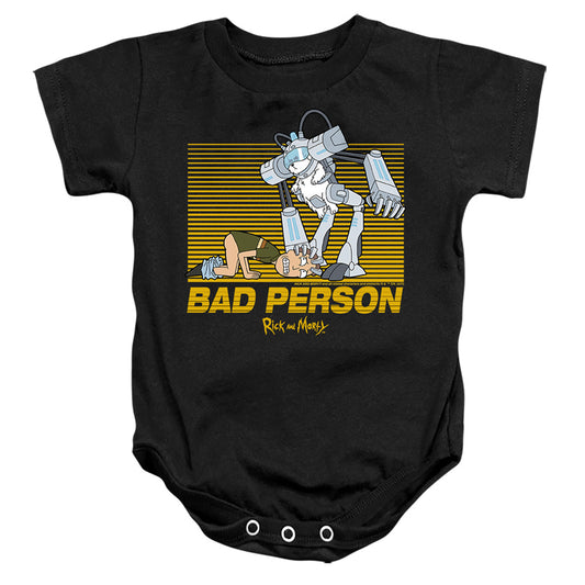 RICK AND MORTY : BAD PERSON INFANT SNAPSUIT Black LG (18 Mo)