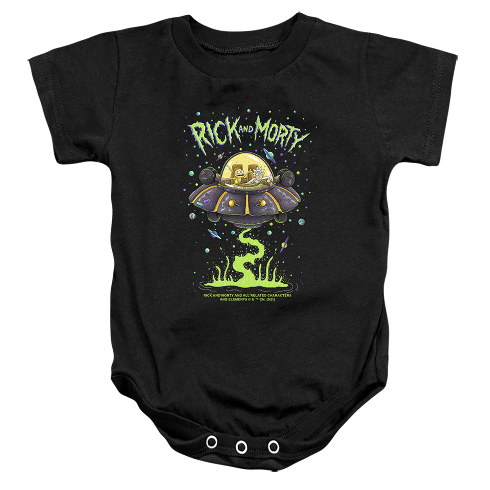 RICK AND MORTY : DRUNK RICK SHIP INFANT SNAPSUIT Black LG (18 Mo)