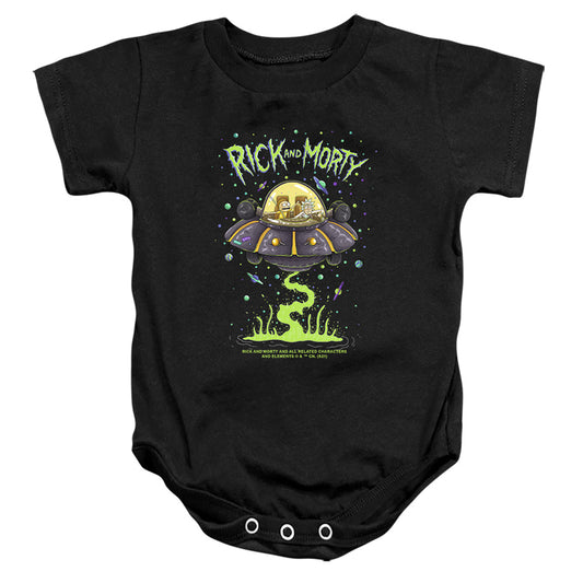 RICK AND MORTY : DRUNK RICK SHIP INFANT SNAPSUIT Black MD (12 Mo)