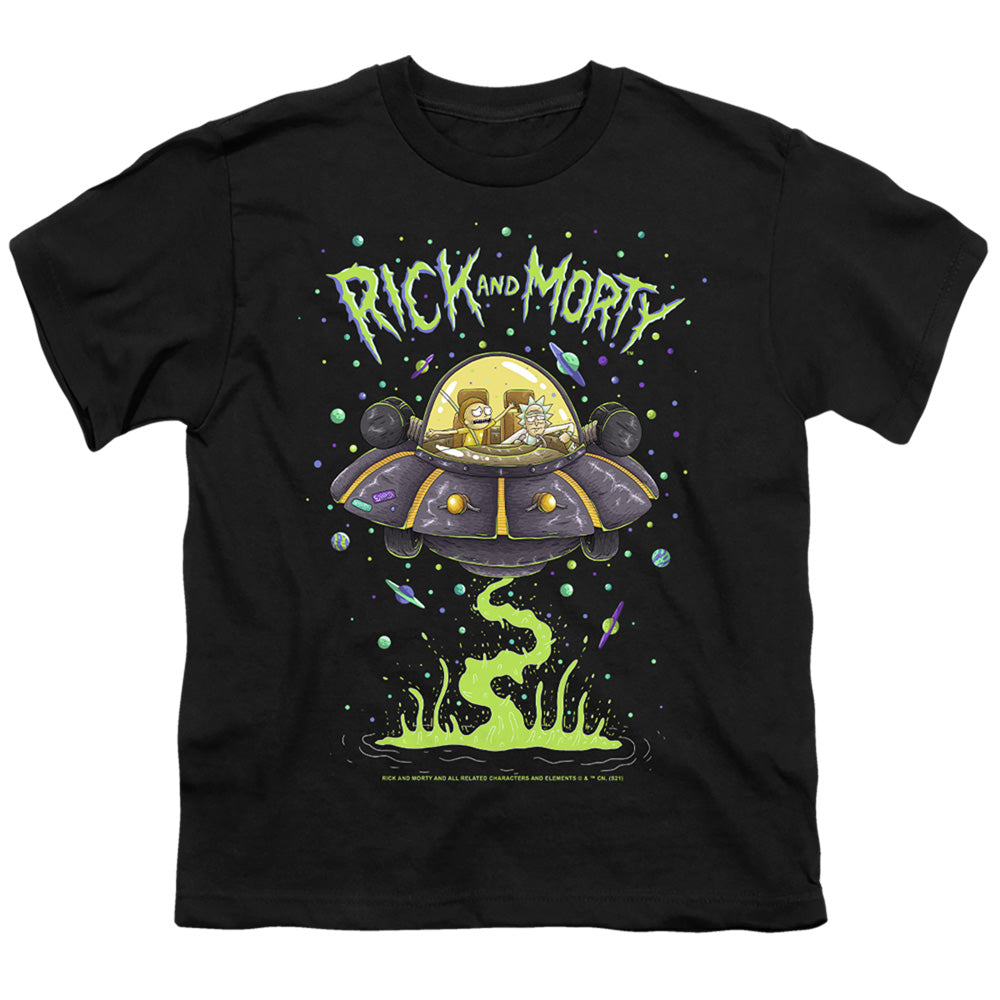 RICK AND MORTY : DRUNK RICK SHIP S\S YOUTH 18\1 Black LG