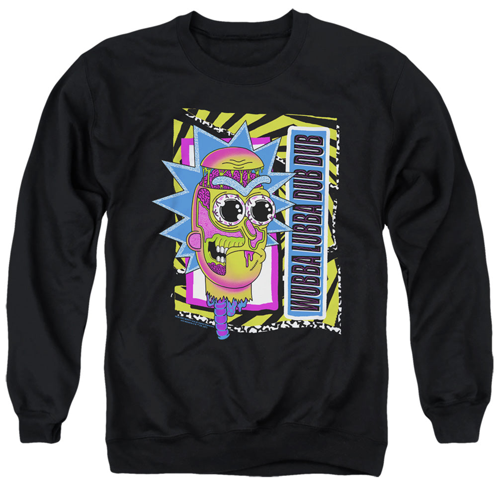 RICK AND MORTY : WUBBA LUBBA DUB DUB ADULT CREW SWEAT Black 2X