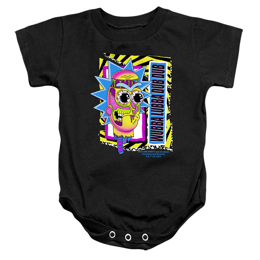 RICK AND MORTY : WUBBA LUBBA DUB DUB INFANT SNAPSUIT Black LG (18 Mo)