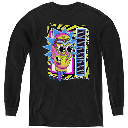 RICK AND MORTY : WUBBA LUBBA DUB DUB L\S YOUTH Black XL