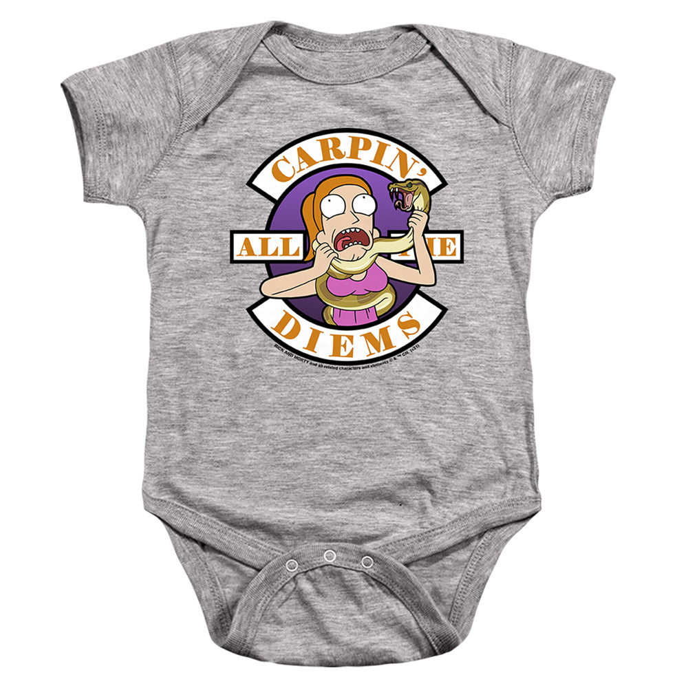 RICK AND MORTY : CARP EN ALL THEM DIEMS INFANT SNAPSUIT Athletic Heather LG (18 Mo)