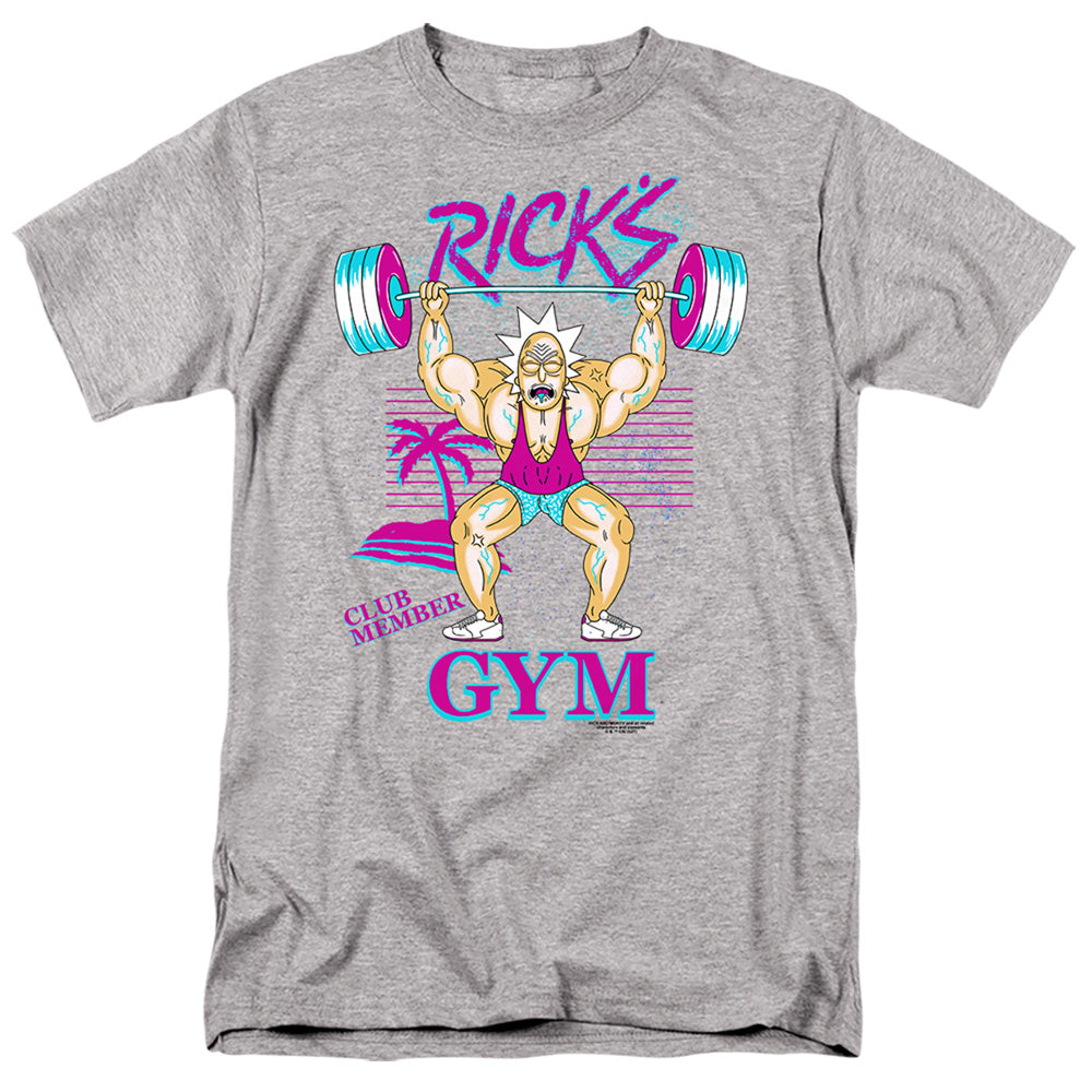 RICK AND MORTY : RICK'S GYM S\S ADULT 18\1 Athletic Heather 4X