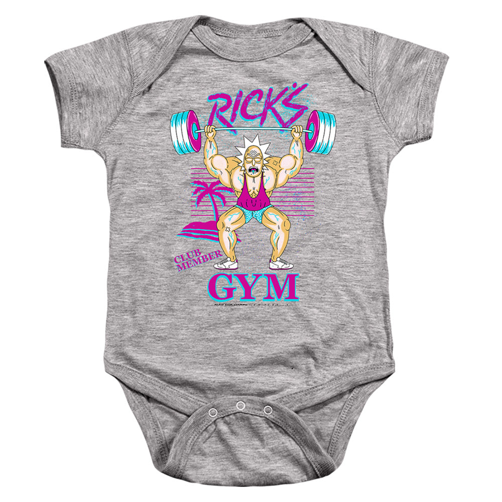 RICK AND MORTY : RICK'S GYM INFANT SNAPSUIT Athletic Heather LG (18 Mo)