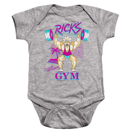 RICK AND MORTY : RICK'S GYM INFANT SNAPSUIT Athletic Heather SM (6 Mo)