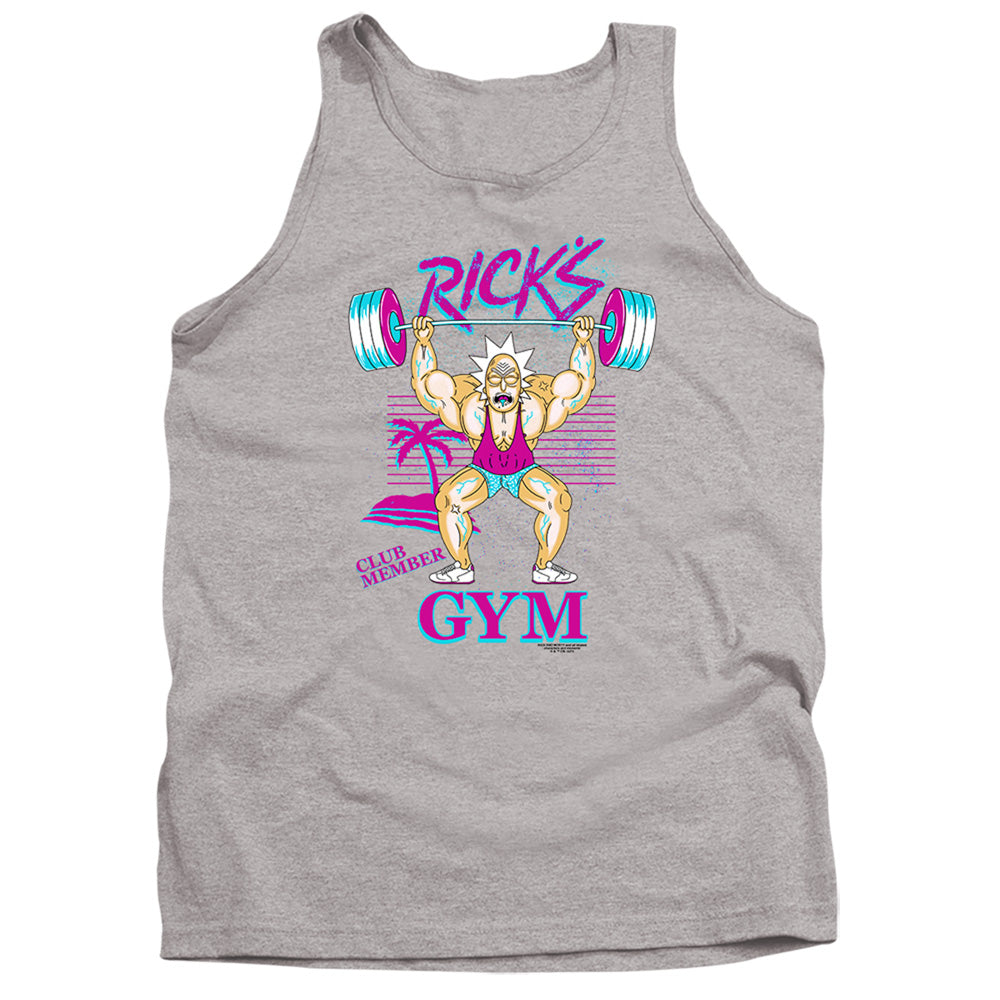 RICK AND MORTY : RICK'S GYM ADULT TANK Athletic Heather 2X