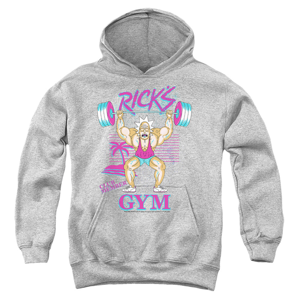 RICK AND MORTY : RICK'S GYM YOUTH PULL OVER HOODIE Athletic Heather LG