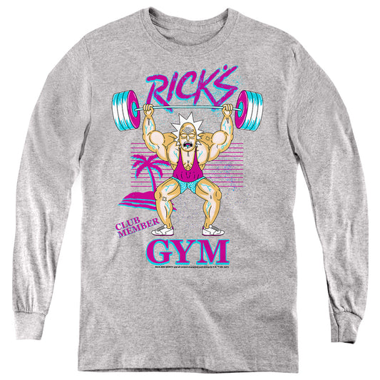 RICK AND MORTY : RICK'S GYM L\S YOUTH Athletic Heather LG