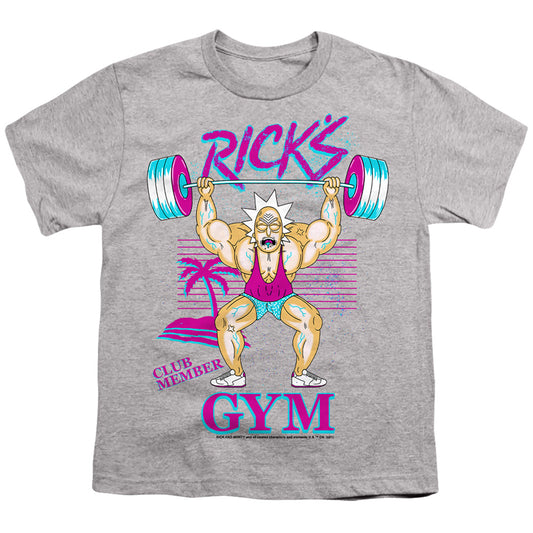 RICK AND MORTY : RICK'S GYM S\S YOUTH 18\1 Athletic Heather LG