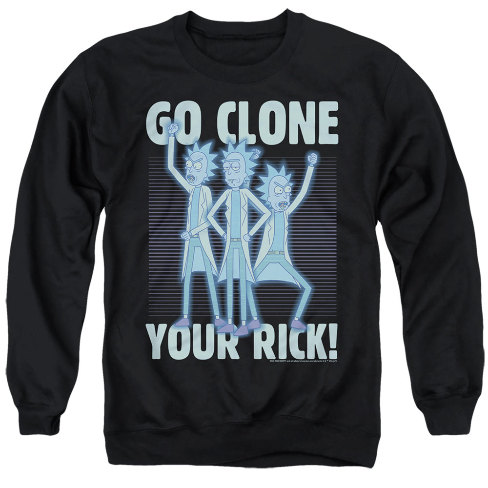 RICK AND MORTY : GO CLONE YOUR RICK ADULT CREW SWEAT Black XL