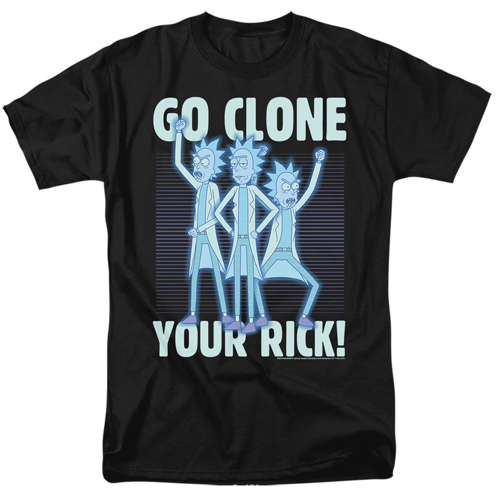 RICK AND MORTY : GO CLONE YOUR RICK S\S ADULT 18\1 Black 2X