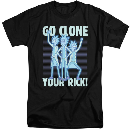 RICK AND MORTY : GO CLONE YOUR RICK ADULT TALL FIT SHORT SLEEVE Black 2X