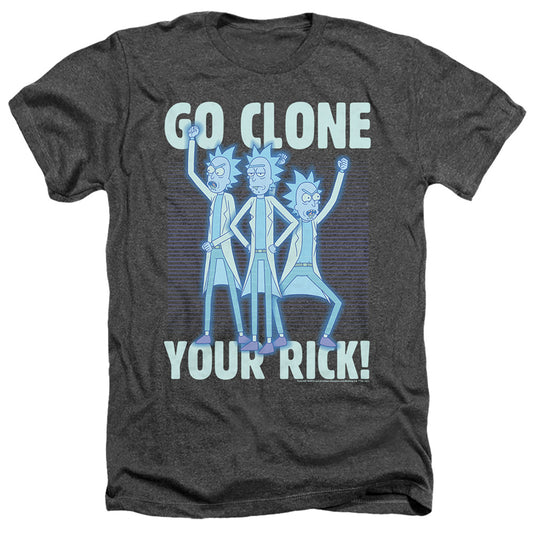 RICK AND MORTY : GO CLONE YOUR RICK ADULT HEATHER Black 2X