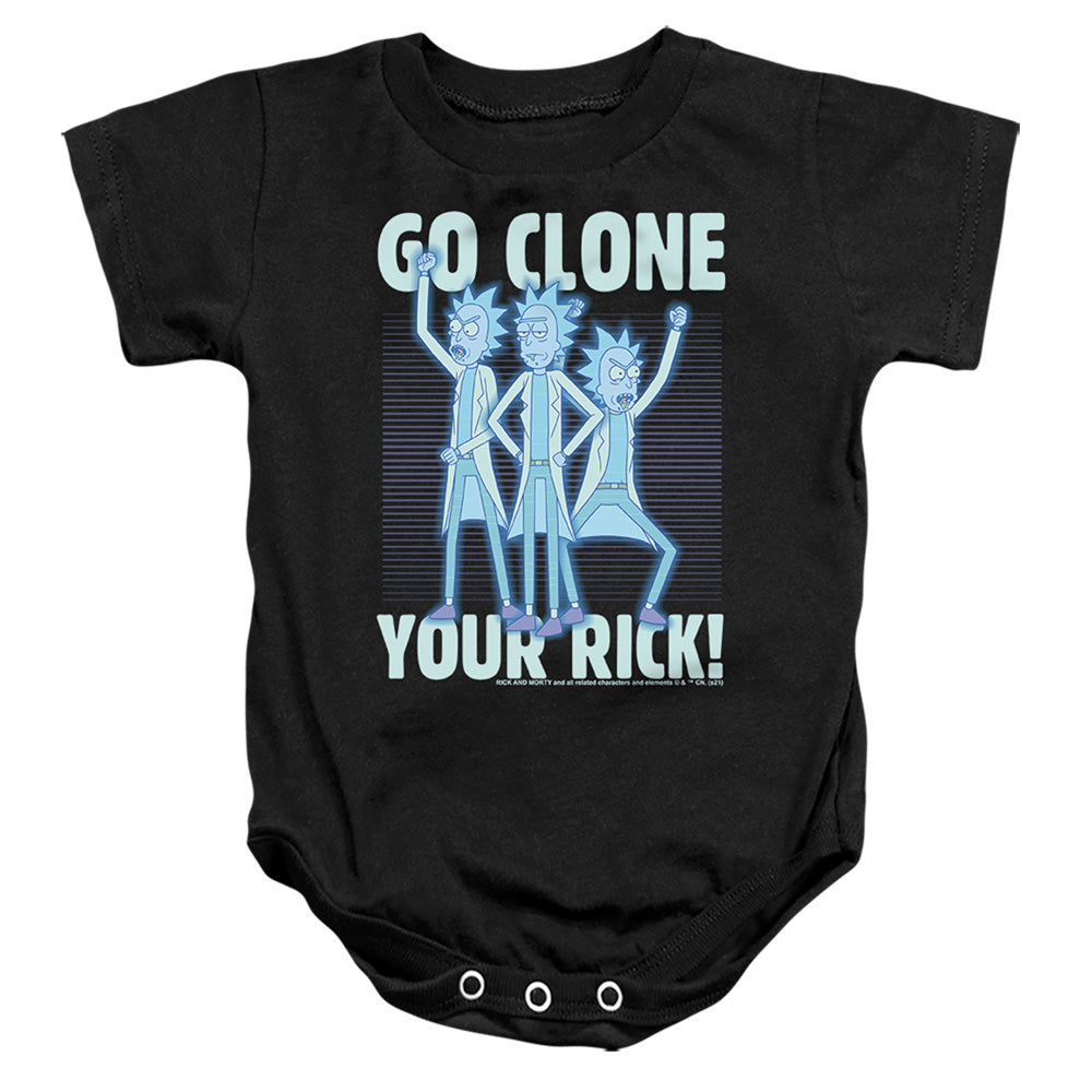 RICK AND MORTY : GO CLONE YOUR RICK INFANT SNAPSUIT Black LG (18 Mo)