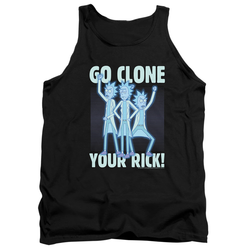 RICK AND MORTY : GO CLONE YOUR RICK ADULT TANK Black 2X