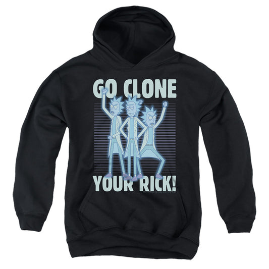 RICK AND MORTY : GO CLONE YOUR RICK YOUTH PULL OVER HOODIE Black XL