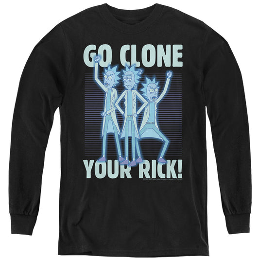 RICK AND MORTY : GO CLONE YOUR RICK L\S YOUTH Black SM