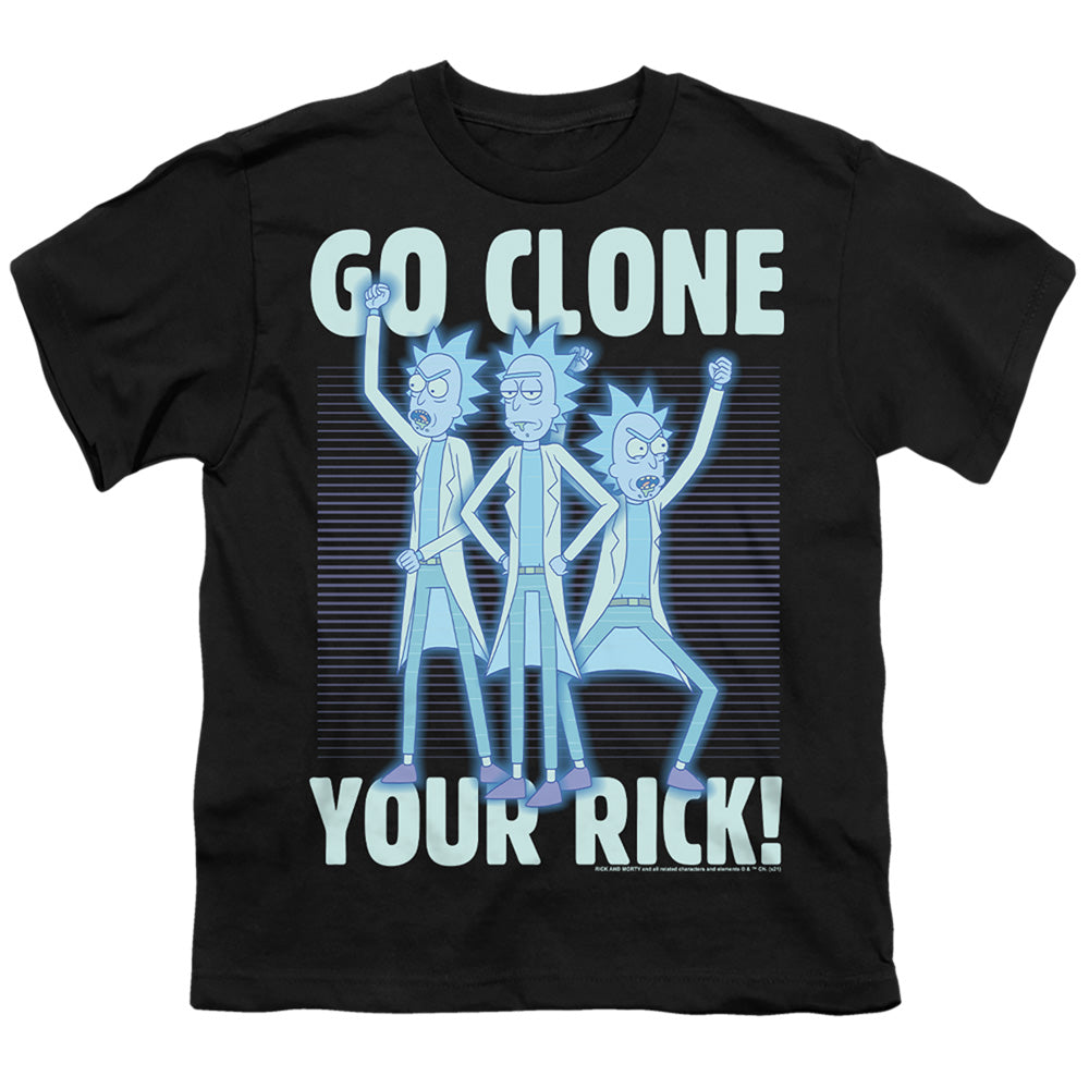 RICK AND MORTY : GO CLONE YOUR RICK S\S YOUTH 18\1 Black LG