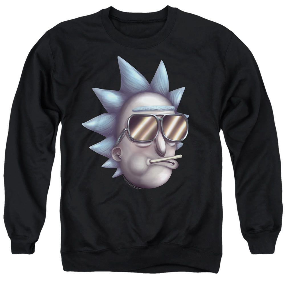 RICK AND MORTY : COOL RICK ALTERNATE REALITY ADULT CREW SWEAT Black 2X