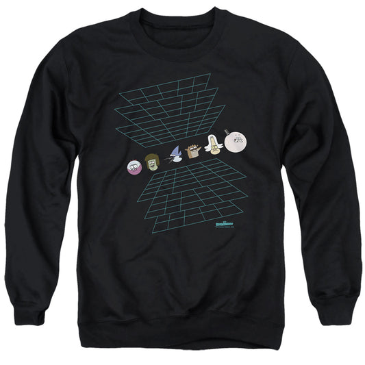 REGULAR SHOW : REGULAR GRID ADULT CREW SWEAT Black 3X