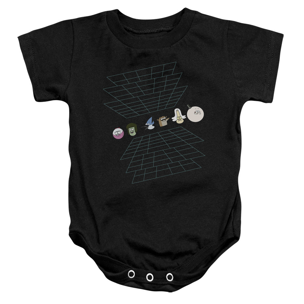 REGULAR SHOW : REGULAR GRID INFANT SNAPSUIT Black LG (18 Mo)