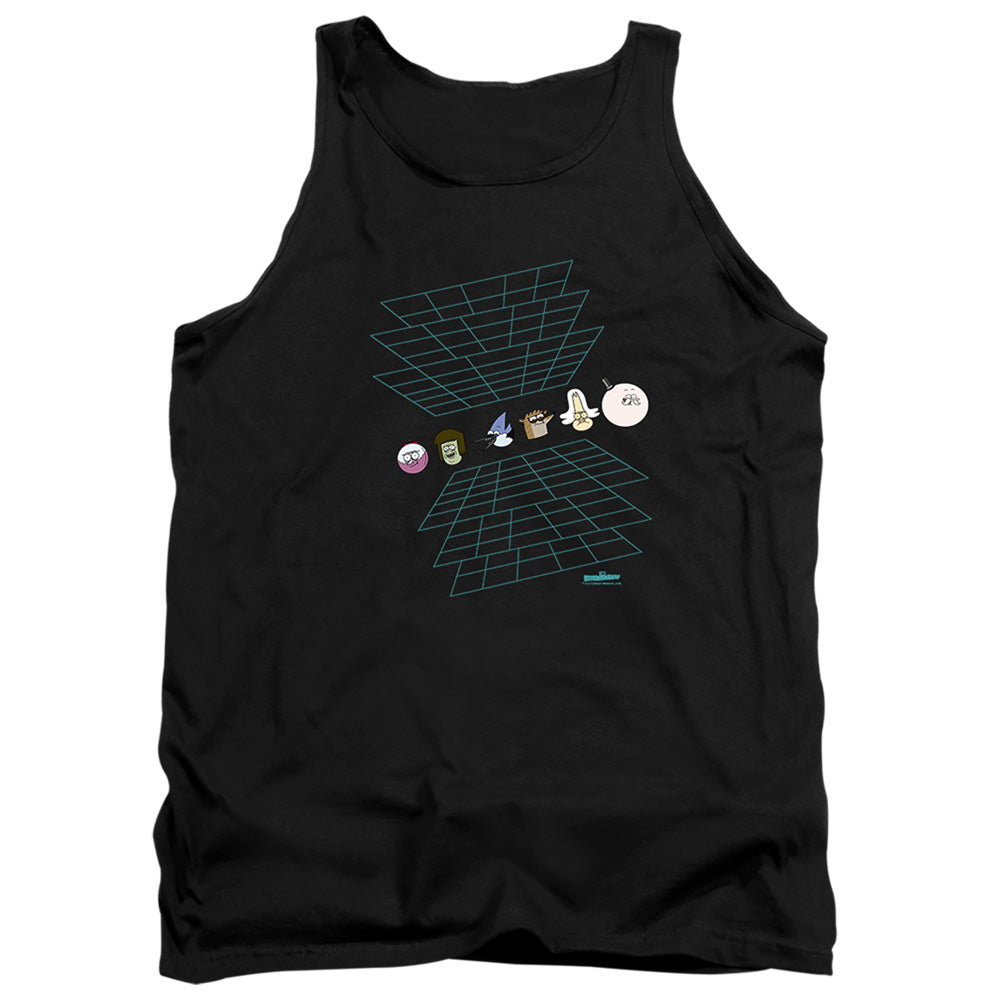 REGULAR SHOW : REGULAR GRID ADULT TANK Black 2X