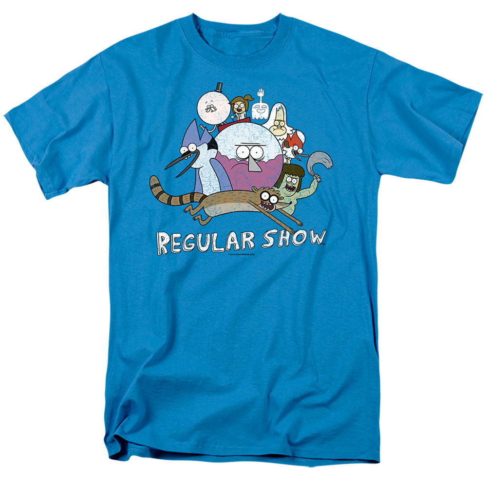 REGULAR SHOW : SURROUNDING BENSON S\S ADULT 18\1 Turquoise 2X