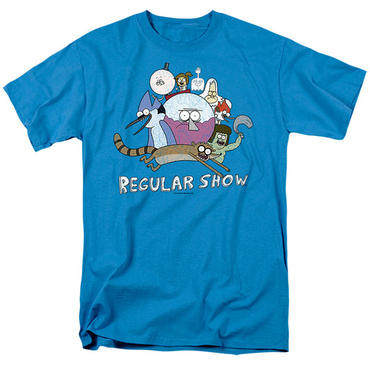 REGULAR SHOW : SURROUNDING BENSON S\S ADULT 18\1 Turquoise XL