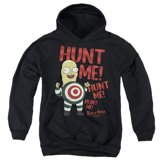 RICK AND MORTY : HUNT ME YOUTH PULL OVER HOODIE Black MD