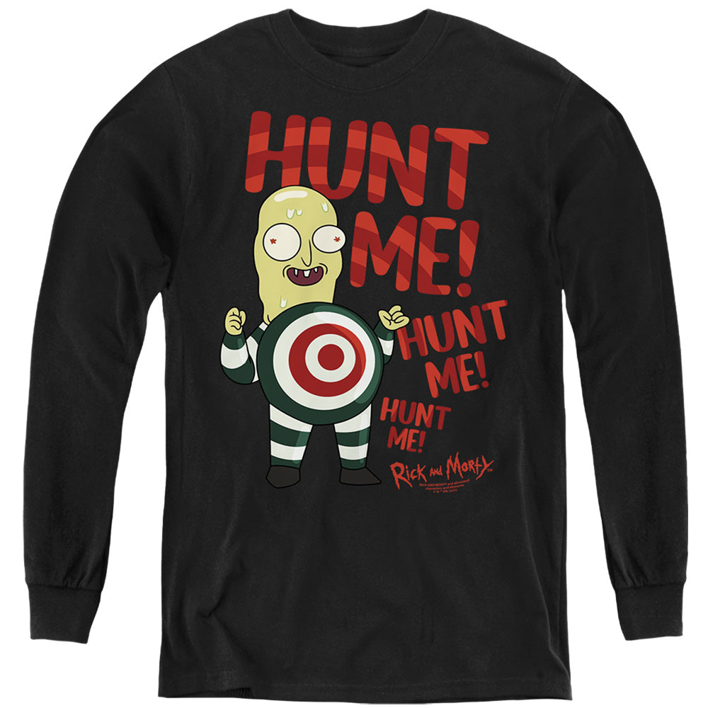 RICK AND MORTY : HUNT ME L\S YOUTH Black LG