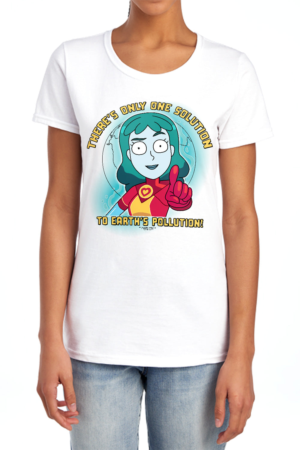 RICK AND MORTY : PLANETINA WOMENS SHORT SLEEVE White 2X