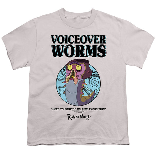 RICK AND MORTY : VOICEOVER WORMS S\S YOUTH 18\1 Silver LG