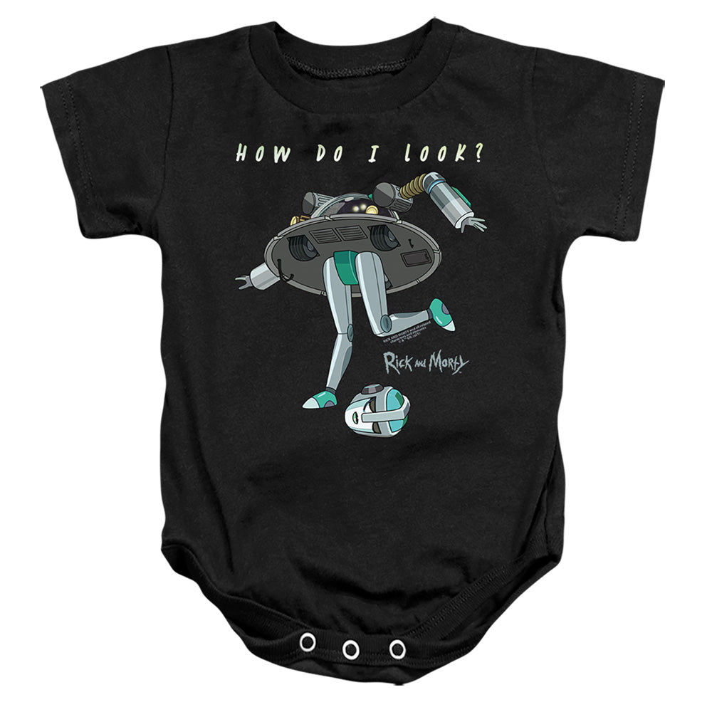 RICK AND MORTY : HOW DO I LOOK? INFANT SNAPSUIT Black MD (12 Mo)