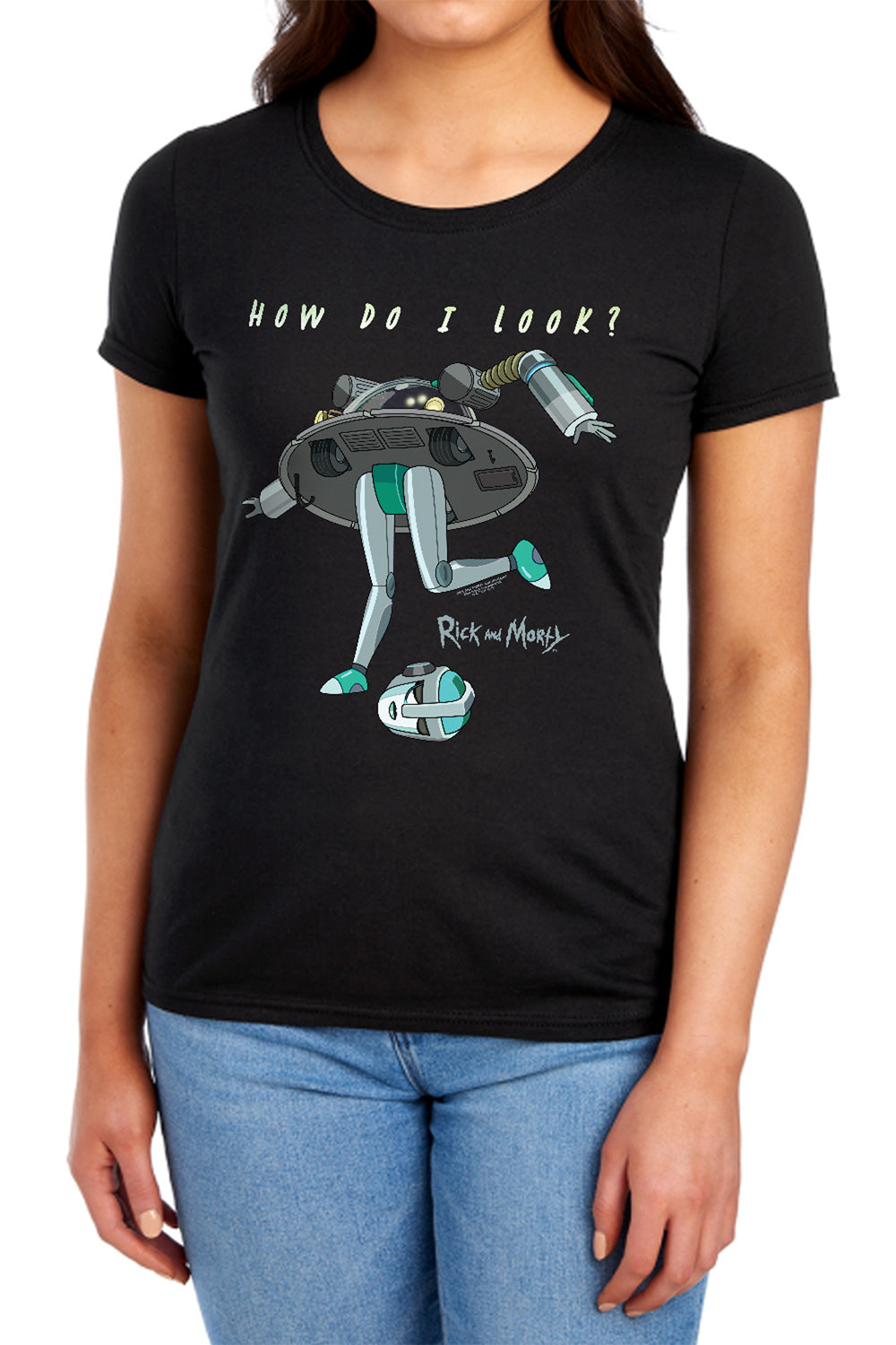 RICK AND MORTY : HOW DO I LOOK? WOMENS SHORT SLEEVE Black 2X