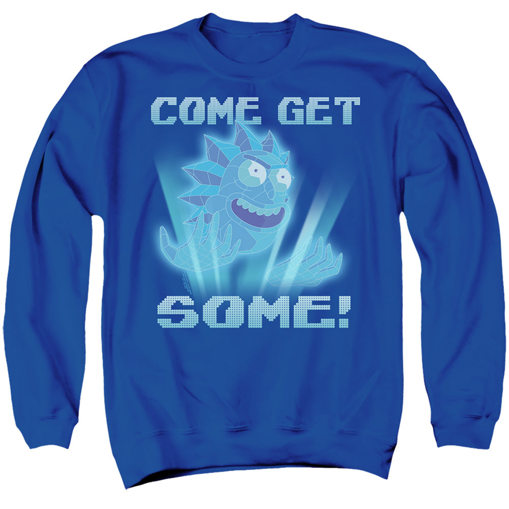 RICK AND MORTY : COME GET SOME ADULT CREW SWEAT Royal Blue 2X