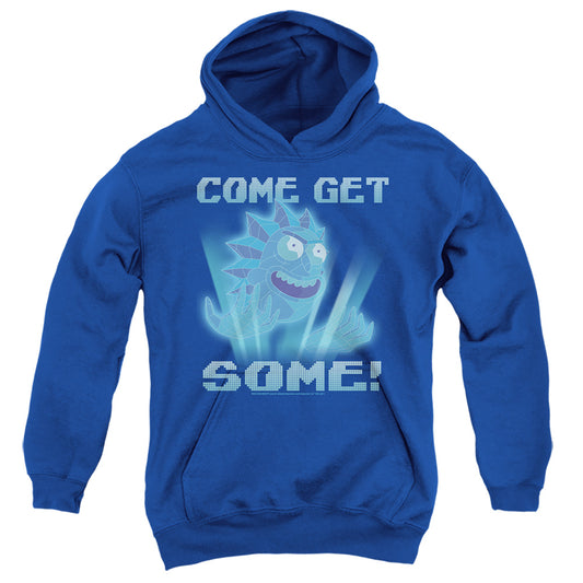 RICK AND MORTY : COME GET SOME YOUTH PULL OVER HOODIE Royal Blue LG