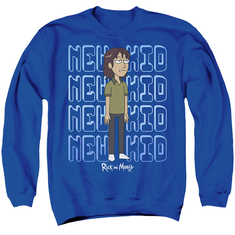 RICK AND MORTY : BRUCE CHUTBACK ADULT CREW SWEAT Royal Blue 2X