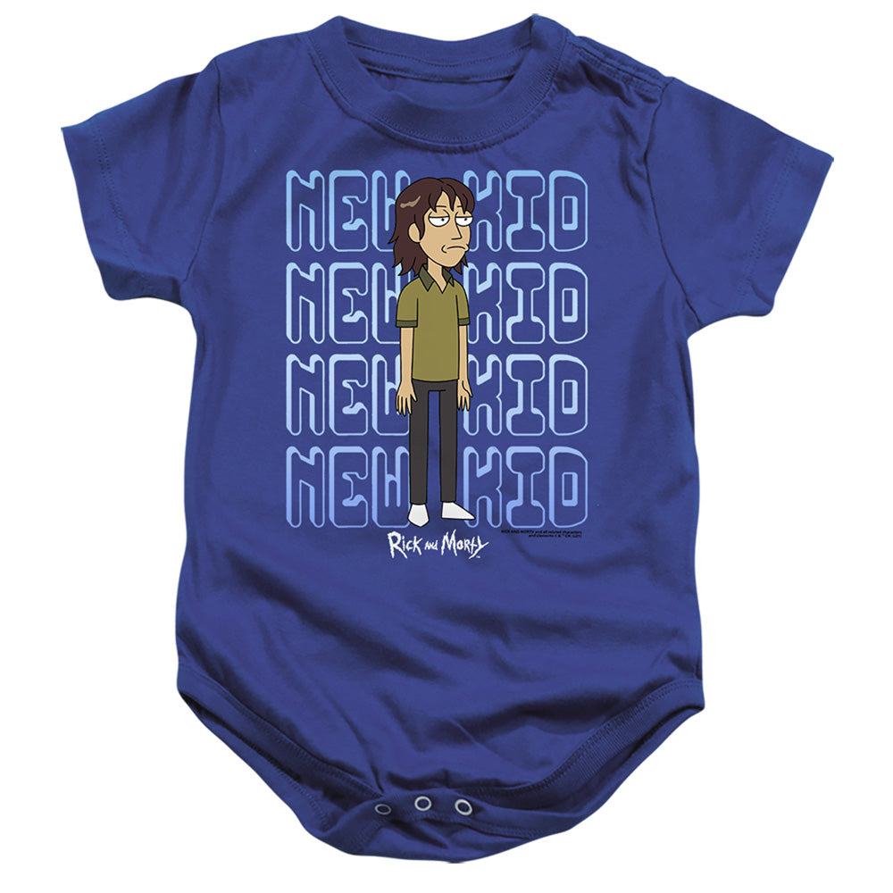 RICK AND MORTY : BRUCE CHUTBACK INFANT SNAPSUIT Royal Blue MD (12 Mo)