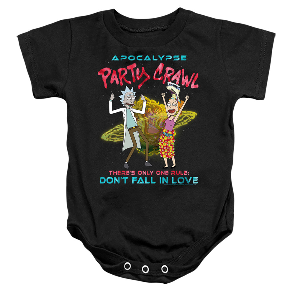 RICK AND MORTY : APOCALYPSE PARTY CRAWL INFANT SNAPSUIT Black LG (18 Mo)